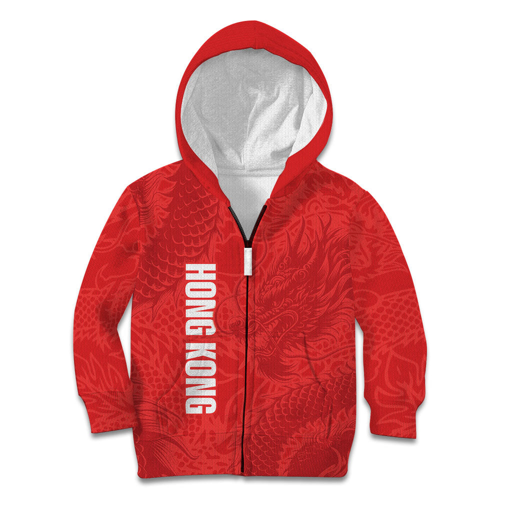 Custom Hong Kong Rugby 2026 Kid Hoodie Go Dragon Red Version