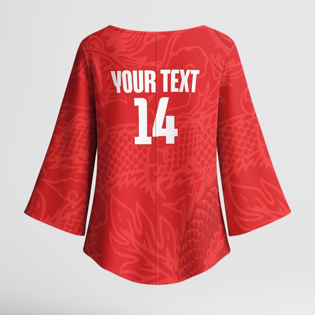 Custom Hong Kong Rugby 2026 Kimono Sleeve Blouse Go Dragon Red Version
