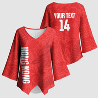 Custom Hong Kong Rugby 2026 Kimono Sleeve Blouse Go Dragon Red Version