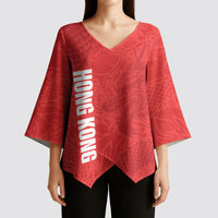 Custom Hong Kong Rugby 2026 Kimono Sleeve Blouse Go Dragon Red Version