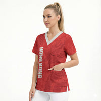 Custom Hong Kong Rugby 2026 Scrub Top Go Dragon Red Version