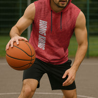 Custom Hong Kong Rugby 2026 Sleeveless Hoodie Go Dragon Red Version