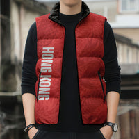 Custom Hong Kong Rugby 2026 Sleeveless Puffer Jacket Go Dragon Red Version