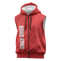 Custom Hong Kong Rugby 2026 Sleeveless Zip Hoodie Go Dragon Red Version