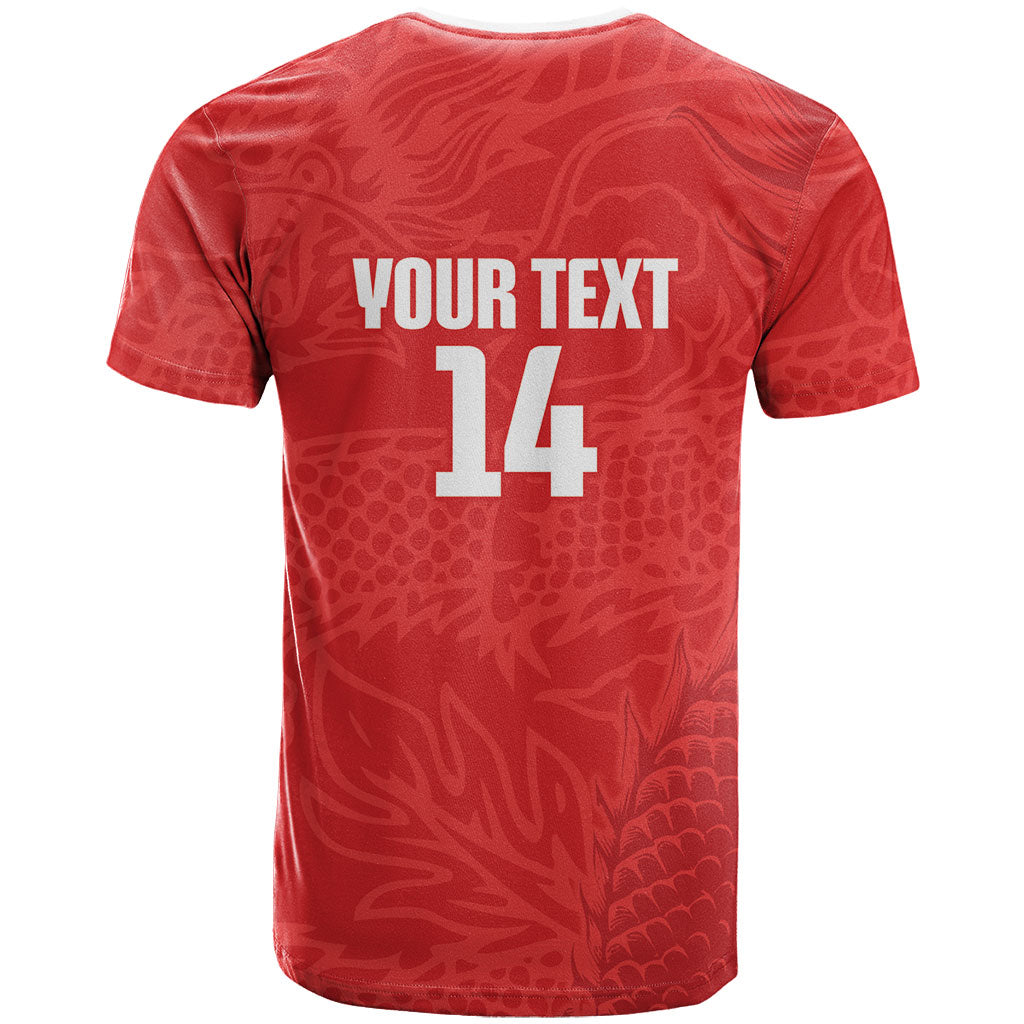 Custom Hong Kong Rugby 2026 T Shirt Go Dragon Red Version