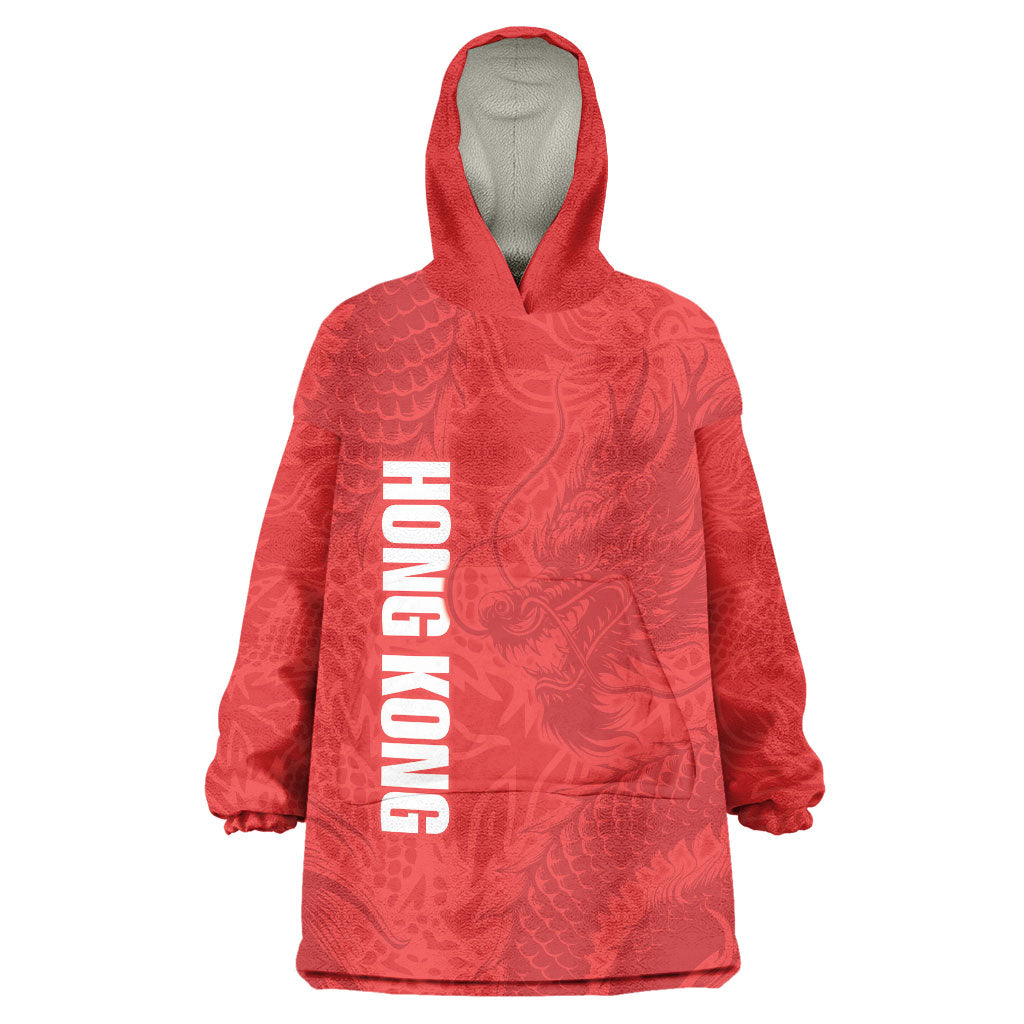 Custom Hong Kong Rugby 2026 Wearable Blanket Hoodie Go Dragon Red Version