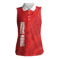 Custom Hong Kong Rugby 2026 Women Sleeveless Polo Shirt Go Dragon Red Version