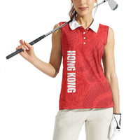 Custom Hong Kong Rugby 2026 Women Sleeveless Polo Shirt Go Dragon Red Version