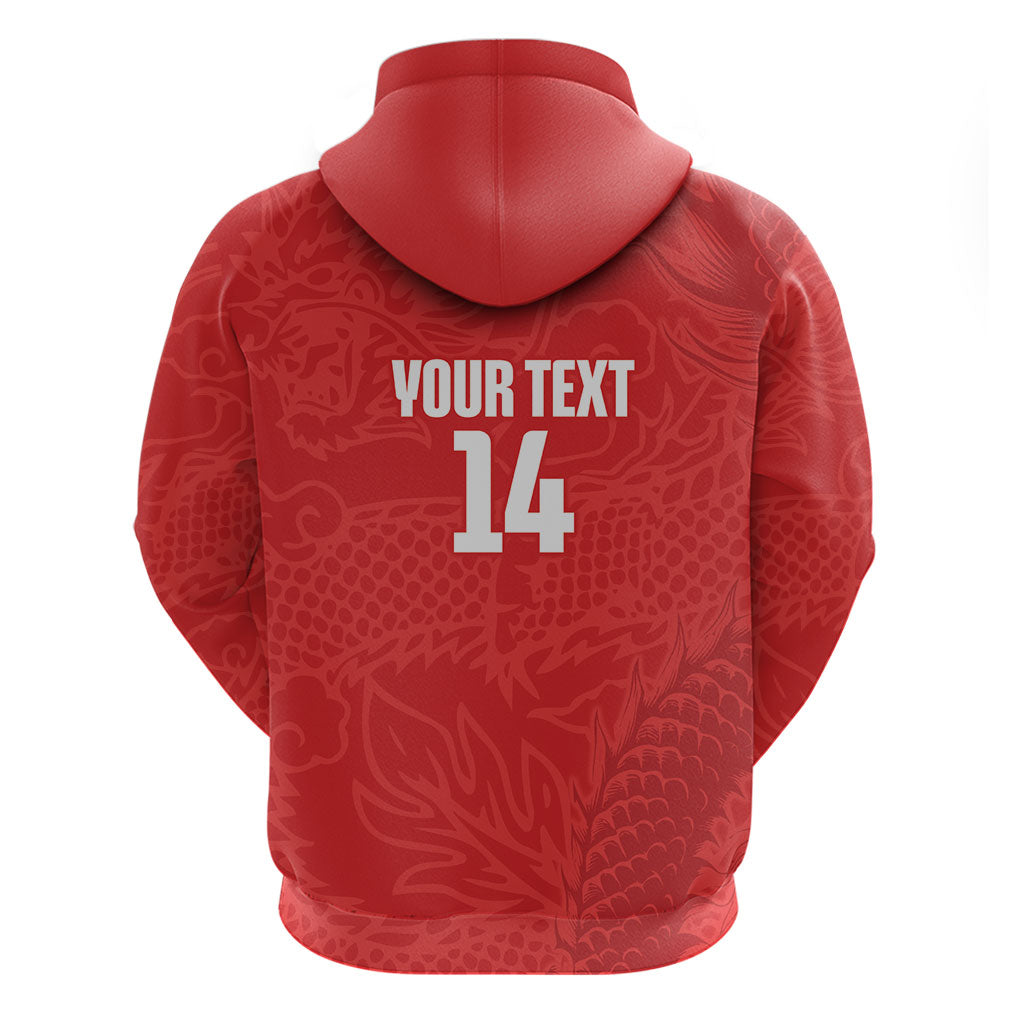 Custom Hong Kong Rugby 2026 Zip Hoodie Go Dragon Red Version