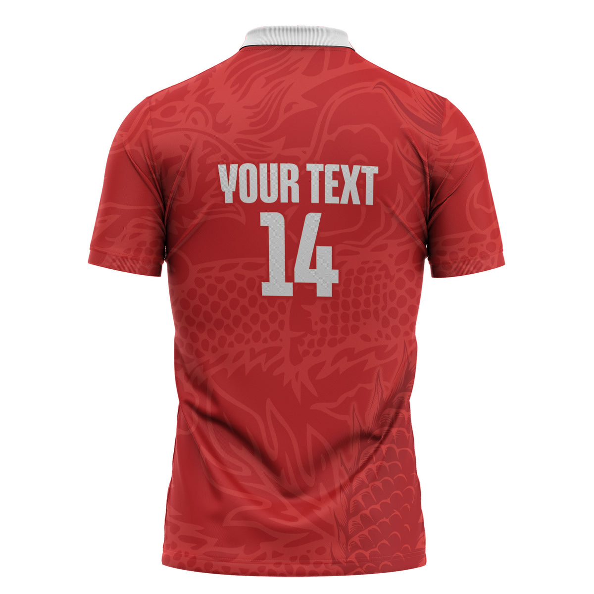 Custom Hong Kong Rugby 2026 Zipper Polo Shirt Go Dragon Red Version