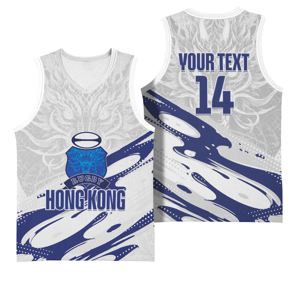 Custom Hong Kong Rugby 2026 Basketball Jersey Go Dragon White Version