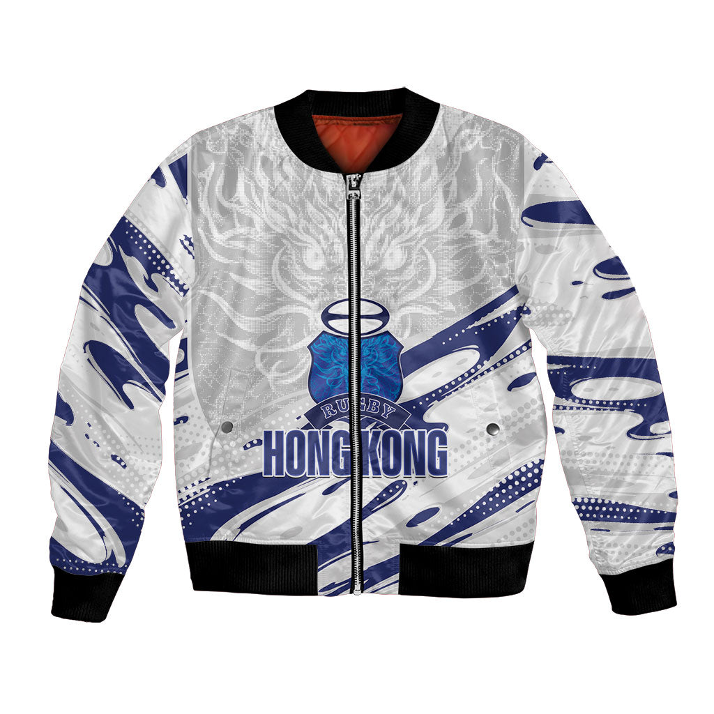 Custom Hong Kong Rugby 2026 Bomber Jacket Go Dragon White Version
