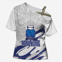 Custom Hong Kong Rugby 2026 Cross Shoulder Shirt Go Dragon White Version