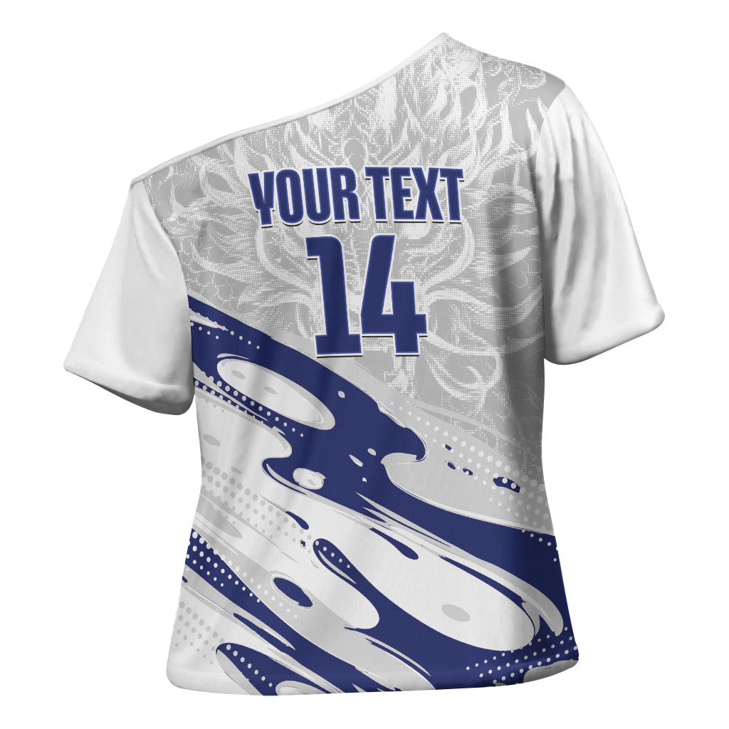 Custom Hong Kong Rugby 2026 Cross Shoulder Shirt Go Dragon White Version
