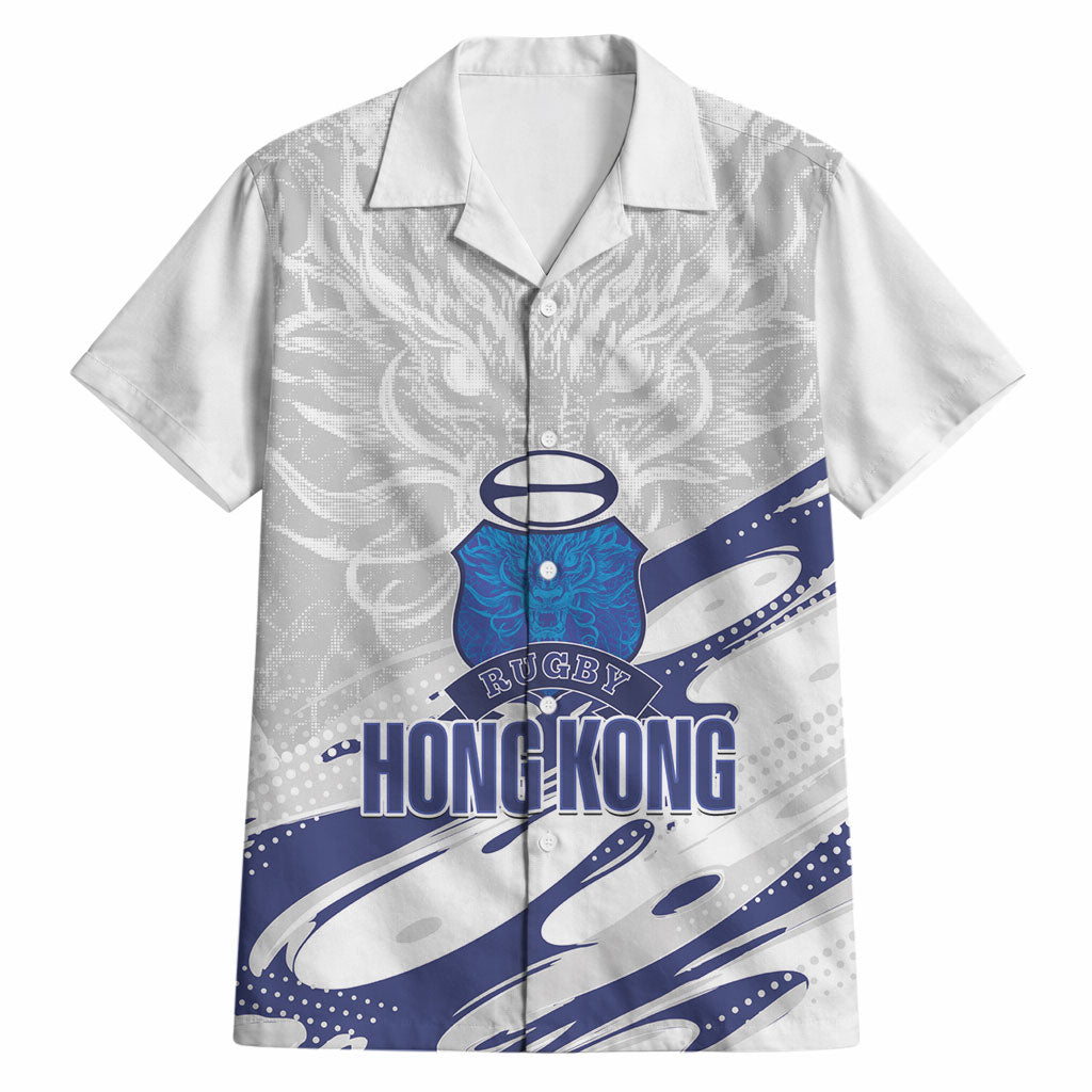 Custom Hong Kong Rugby 2026 Hawaiian Shirt Go Dragon White Version