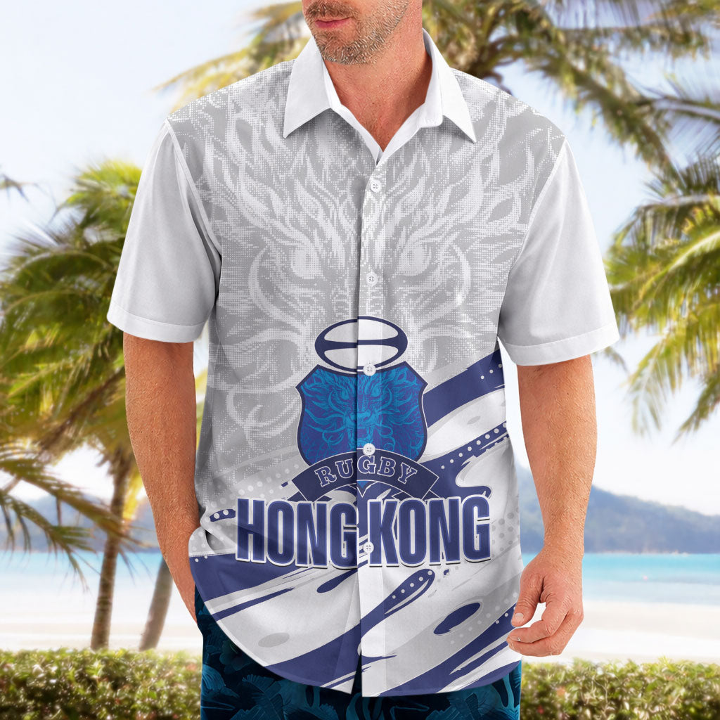 Custom Hong Kong Rugby 2026 Hawaiian Shirt Go Dragon White Version