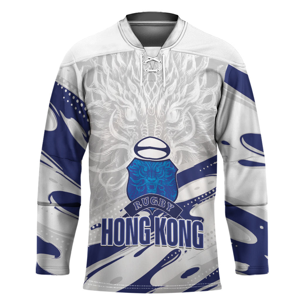 Custom Hong Kong Rugby 2026 Hockey Jersey Go Dragon White Version