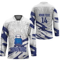 Custom Hong Kong Rugby 2026 Hockey Jersey Go Dragon White Version