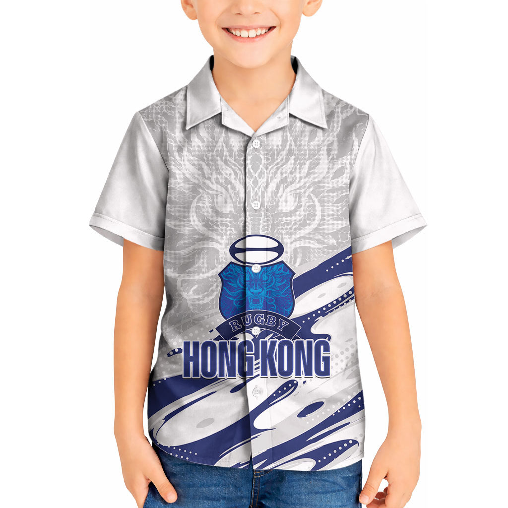 Custom Hong Kong Rugby 2026 Kid Hawaiian Shirt Go Dragon White Version