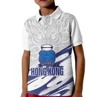 Custom Hong Kong Rugby 2026 Kid Polo Shirt Go Dragon White Version