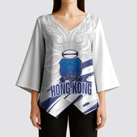 Custom Hong Kong Rugby 2026 Kimono Sleeve Blouse Go Dragon White Version