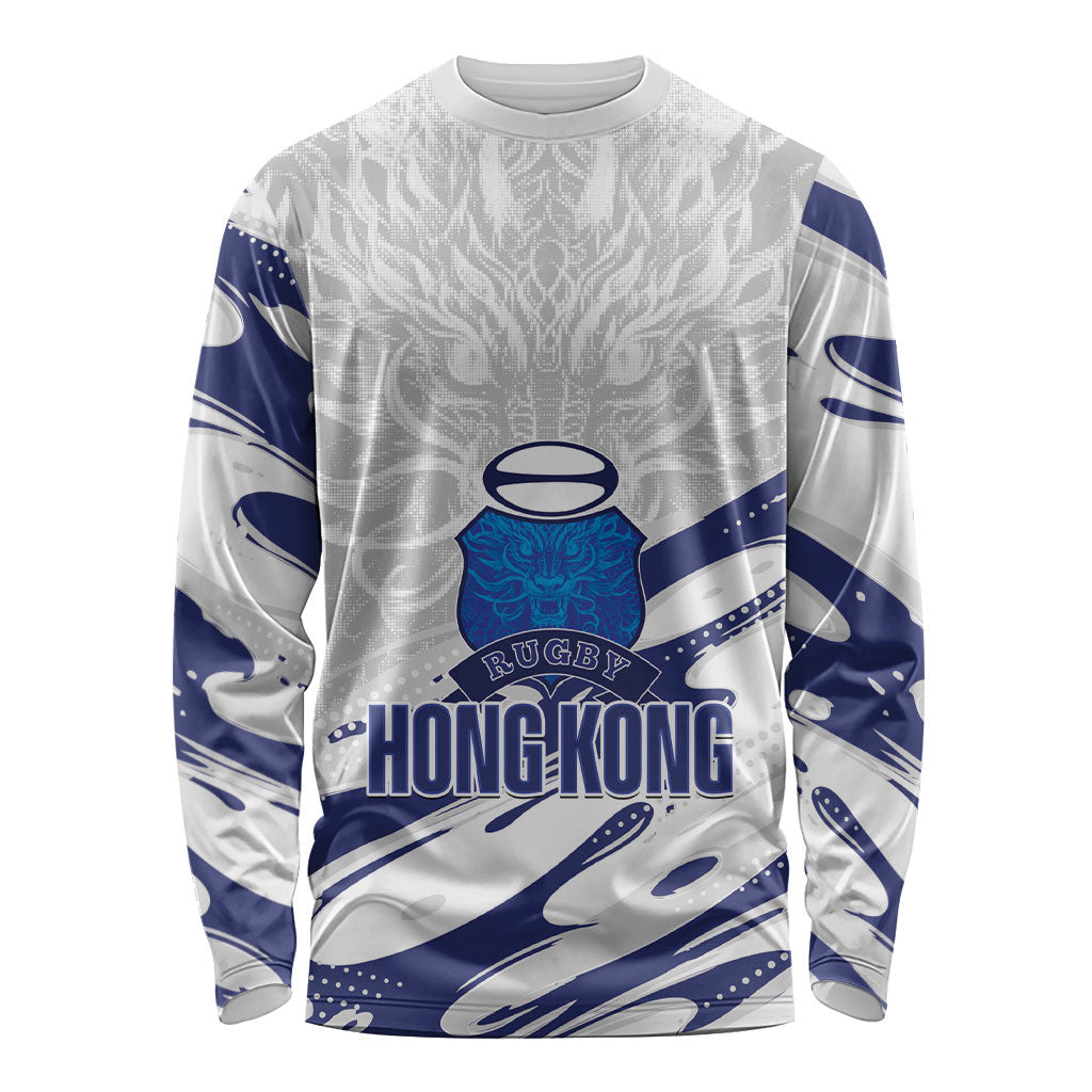 Custom Hong Kong Rugby 2026 Long Sleeve Shirt Go Dragon White Version