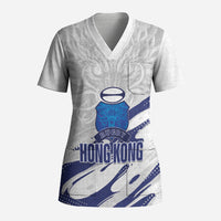Custom Hong Kong Rugby 2026 Scrub Top Go Dragon White Version