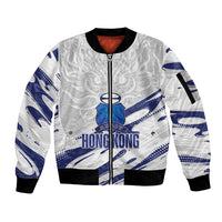 Custom Hong Kong Rugby 2026 Sleeve Zip Bomber Jacket Go Dragon White Version