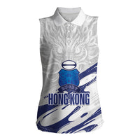 Custom Hong Kong Rugby 2026 Women Sleeveless Polo Shirt Go Dragon White Version