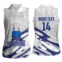 Custom Hong Kong Rugby 2026 Women Sleeveless Polo Shirt Go Dragon White Version