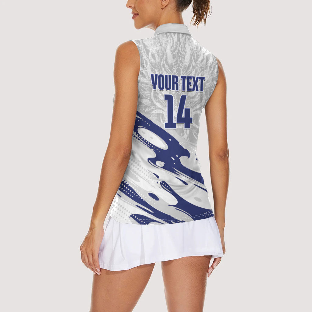 Custom Hong Kong Rugby 2026 Women Sleeveless Polo Shirt Go Dragon White Version