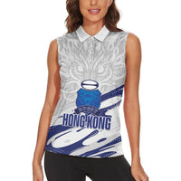 Custom Hong Kong Rugby 2026 Women Sleeveless Polo Shirt Go Dragon White Version
