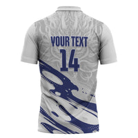 Custom Hong Kong Rugby 2026 Zipper Polo Shirt Go Dragon White Version
