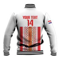 Custom Croatia Football 2026 Baseball Jacket Hrvatska Checkerboard Trophy Style