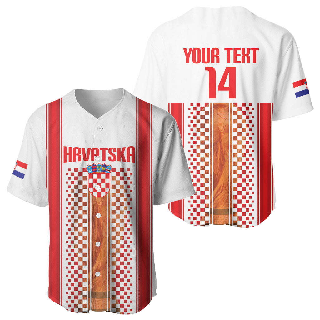 Custom Croatia Football 2026 Baseball Jersey Hrvatska Checkerboard Trophy Style