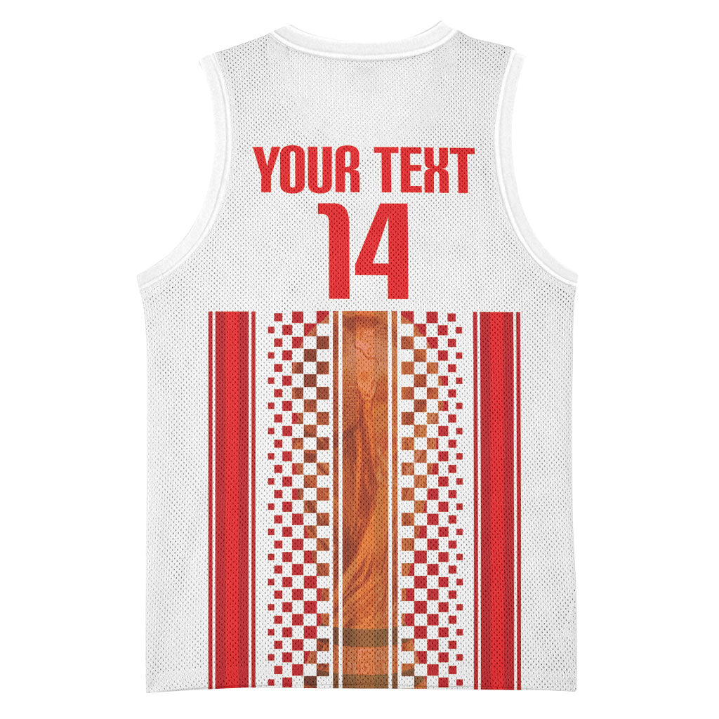 Custom Croatia Football 2026 Basketball Jersey Hrvatska Checkerboard Trophy Style