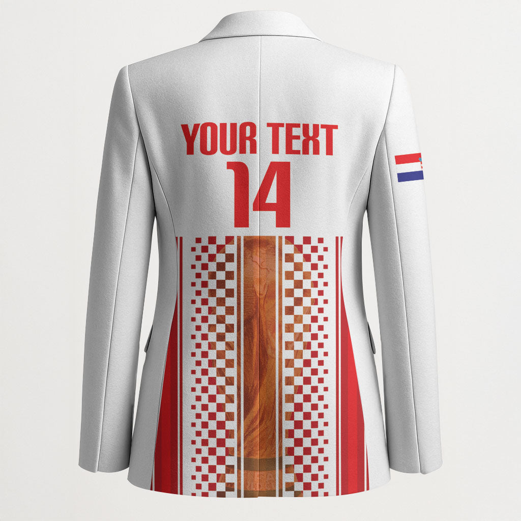 Custom Croatia Football 2026 Blazer Hrvatska Checkerboard Trophy Style