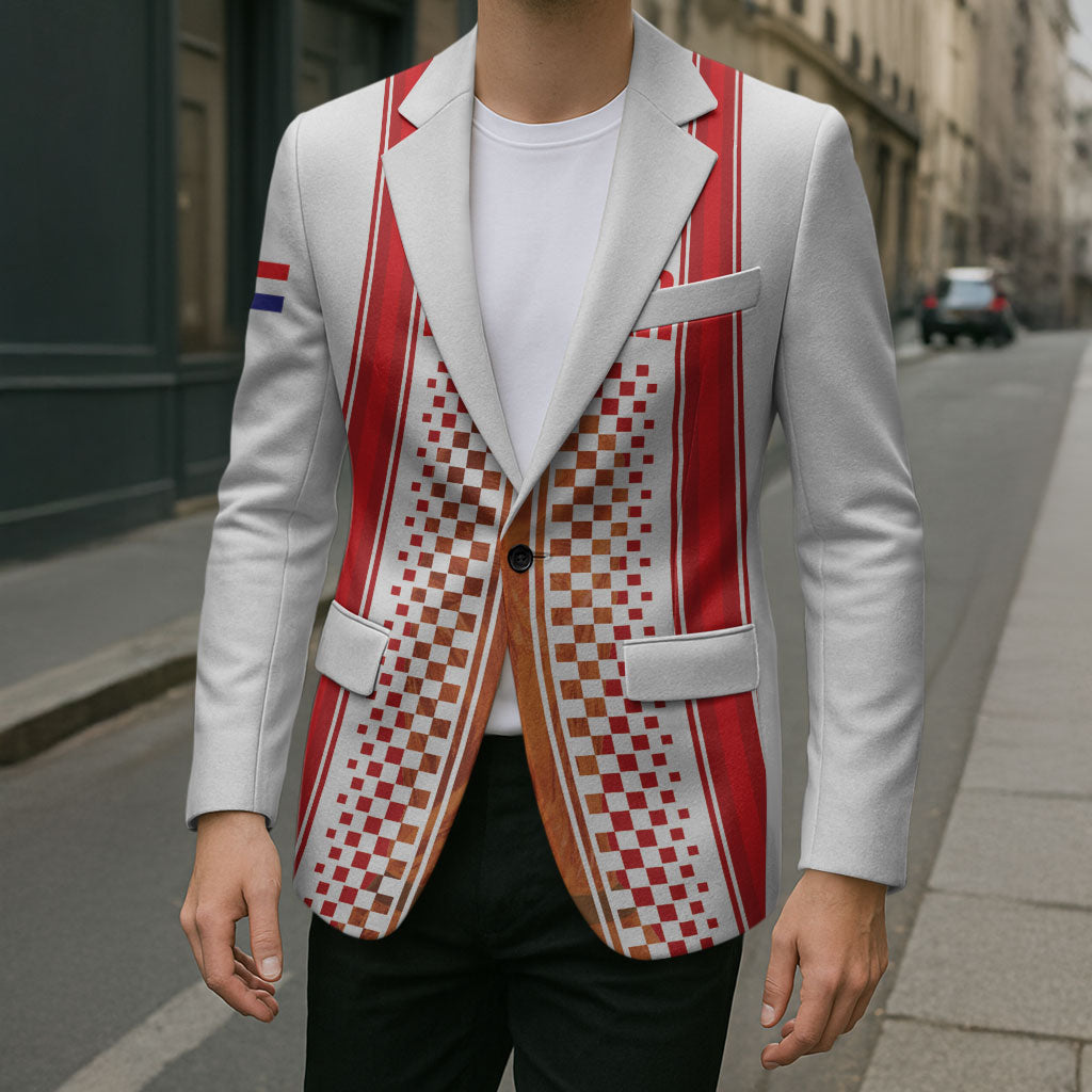 Custom Croatia Football 2026 Blazer Hrvatska Checkerboard Trophy Style