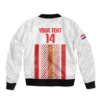 Custom Croatia Football 2026 Bomber Jacket Hrvatska Checkerboard Trophy Style