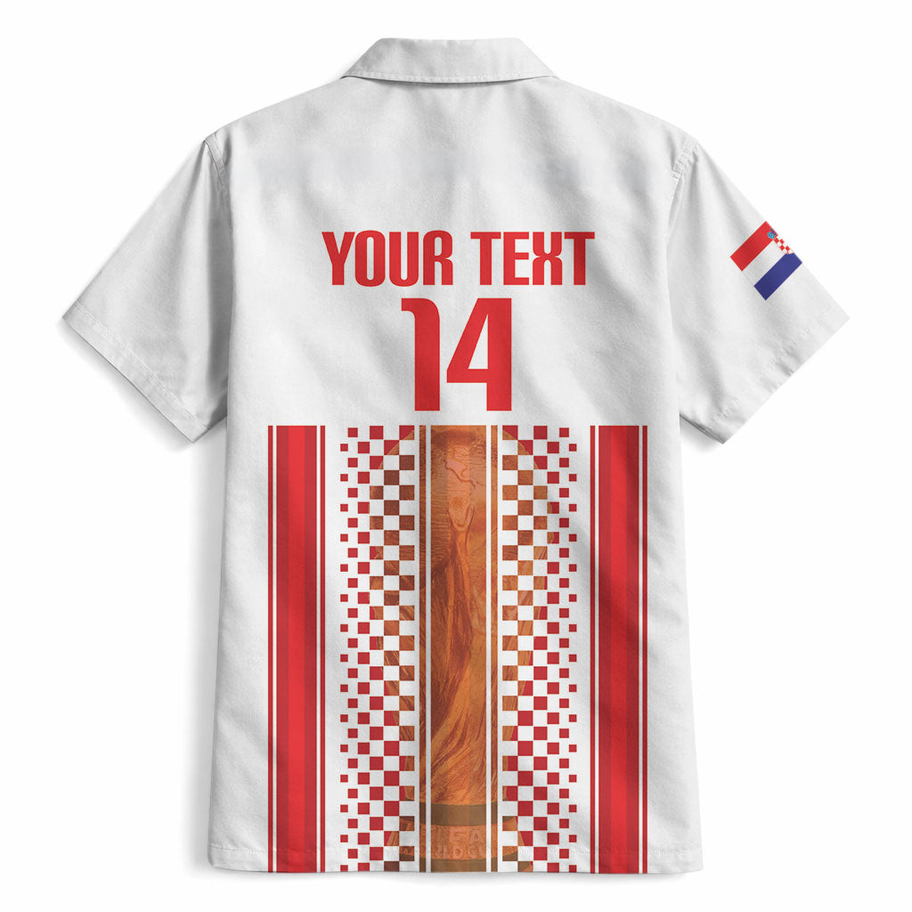 Custom Croatia Football 2026 Hawaiian Shirt Hrvatska Checkerboard Trophy Style