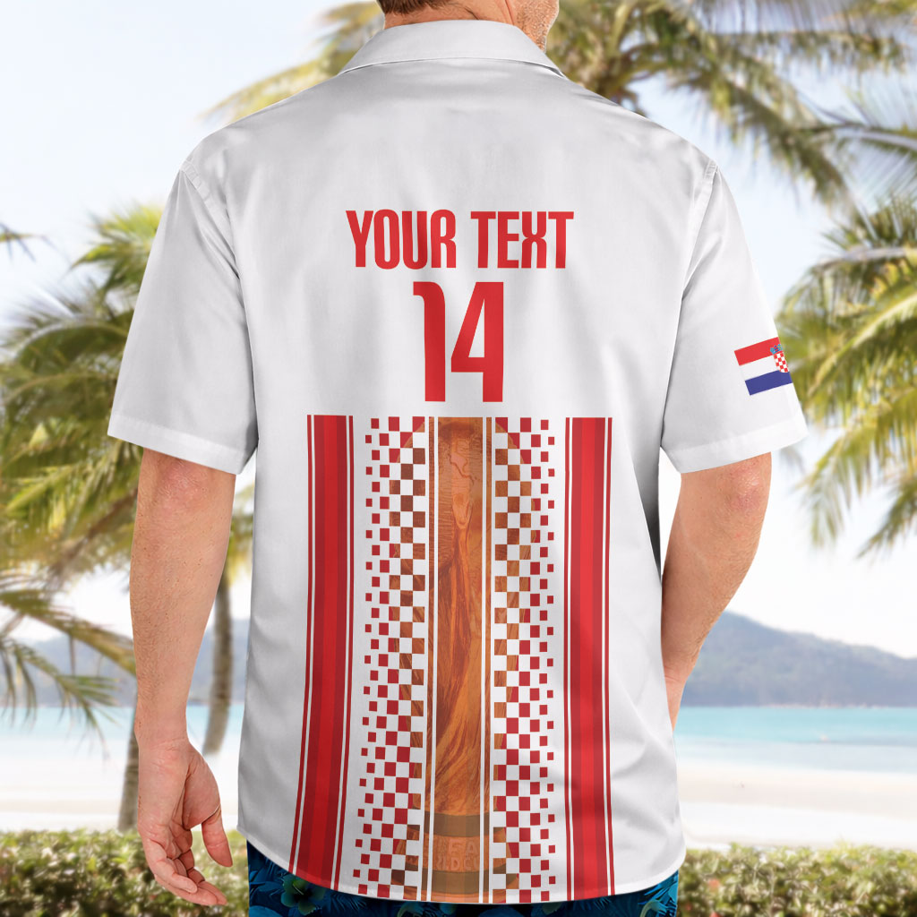 Custom Croatia Football 2026 Hawaiian Shirt Hrvatska Checkerboard Trophy Style