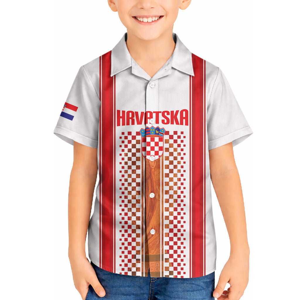 Custom Croatia Football 2026 Hawaiian Shirt Hrvatska Checkerboard Trophy Style