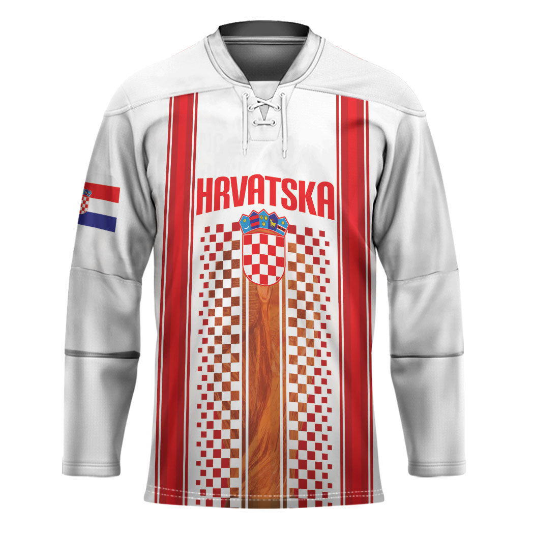 Custom Croatia Football 2026 Hockey Jersey Hrvatska Checkerboard Trophy Style