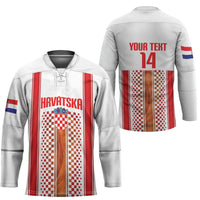 Custom Croatia Football 2026 Hockey Jersey Hrvatska Checkerboard Trophy Style