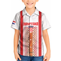 Custom Croatia Football 2026 Kid Hawaiian Shirt Hrvatska Checkerboard Trophy Style