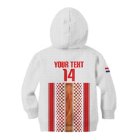 Custom Croatia Football 2026 Kid Hoodie Hrvatska Checkerboard Trophy Style