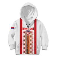 Custom Croatia Football 2026 Kid Hoodie Hrvatska Checkerboard Trophy Style