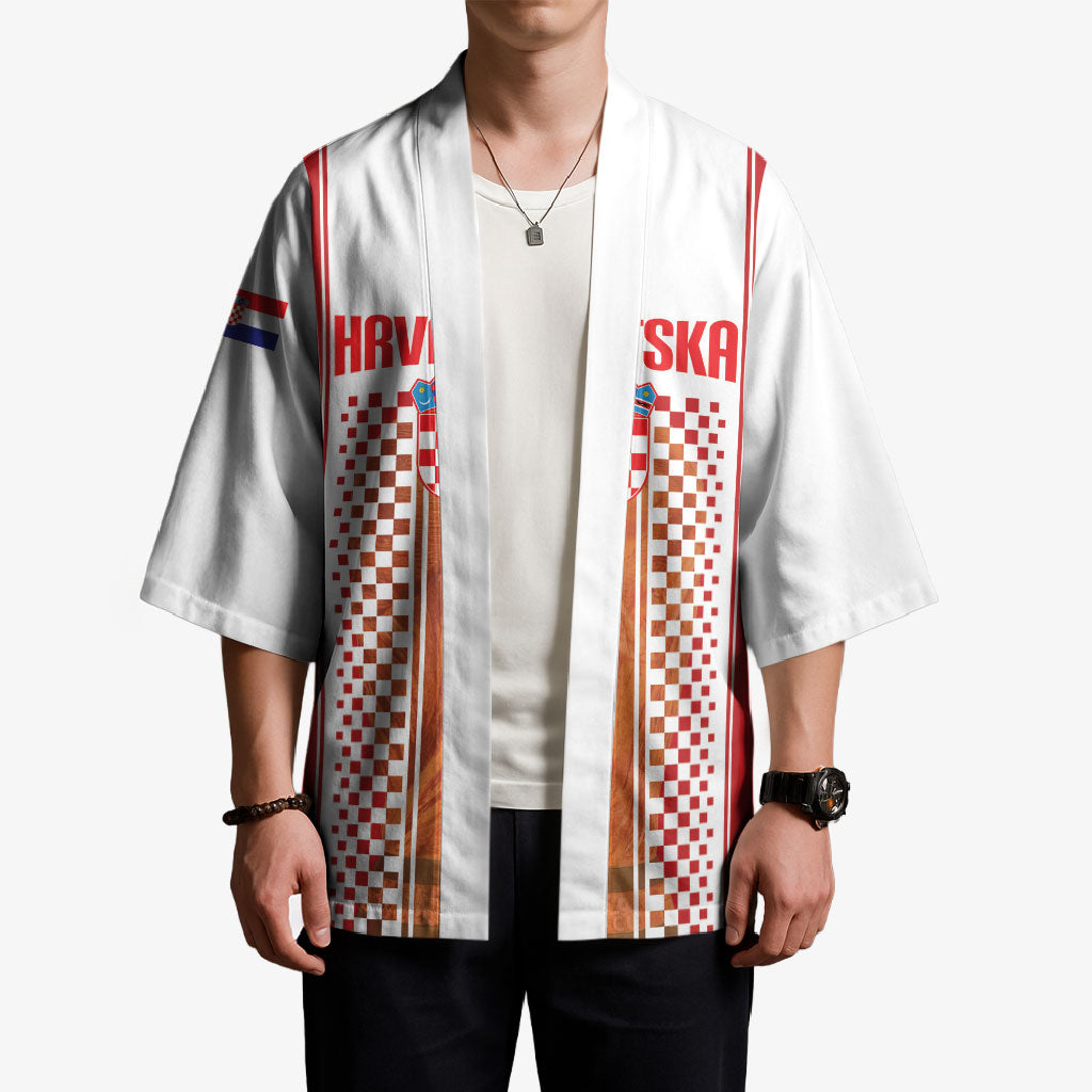 Custom Croatia Football 2026 Kimono Hrvatska Checkerboard Trophy Style