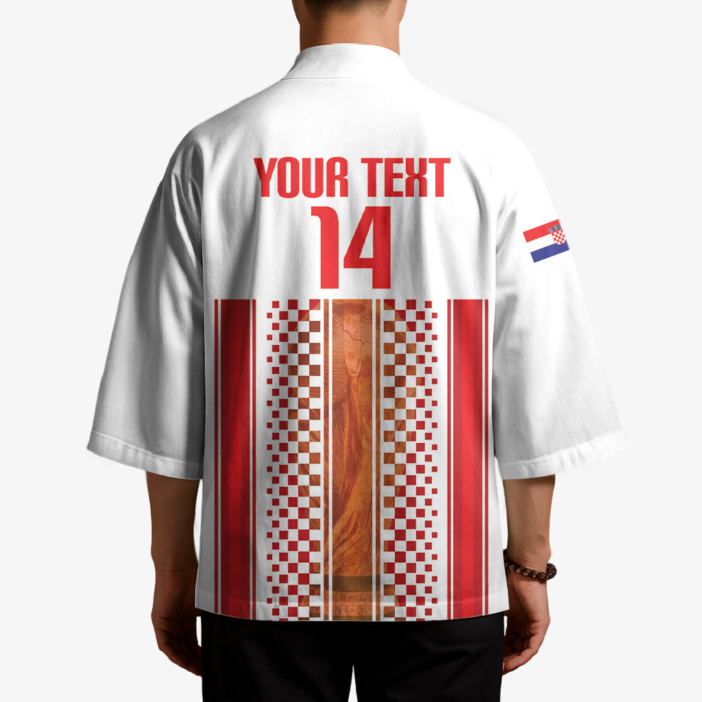 Custom Croatia Football 2026 Kimono Hrvatska Checkerboard Trophy Style