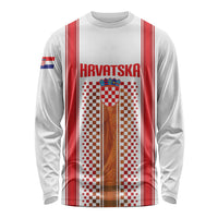 Custom Croatia Football 2026 Long Sleeve Shirt Hrvatska Checkerboard Trophy Style